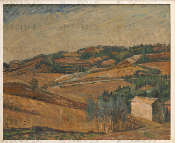 Collezione Assicoop Unipol, inv. n° 853: 
Mauro Reggiani (1879-1942); “Paesaggio” 
(olio su tela, 65x80).