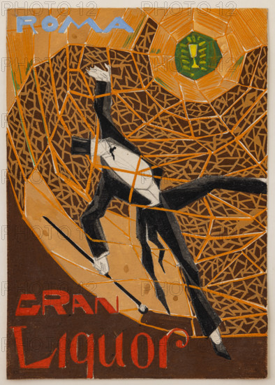 Collezione Assicoop Unipol, inv. n° 870: 
Roberto Melli; “Roma Gran Liquor” ;
(tecnica mista, 24,5x19,5).