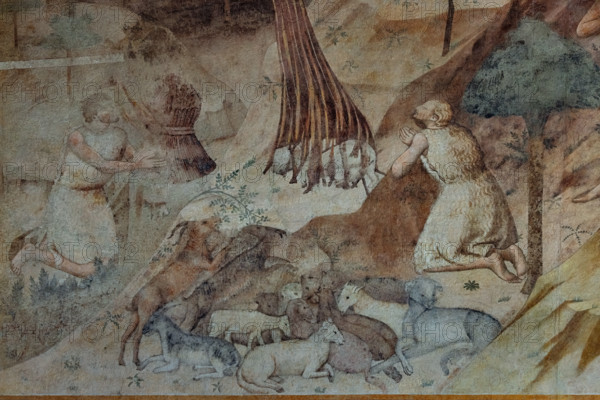 Pisa, Camposanto monumentale:
 “Storie di Caino e Abele”;  affreschi di Piero di Puccio, 1389/1391.
Particolare.

[ENG]
Pisa, Monumental Cemetery: 
 “Stories of Cain and Abel”, frescoes by Piero di Puccio - 1389/1391. 
Detail.
Camposanto Monumentale, Pisa (PI), Toscana - Tuscany, Italia - Italy