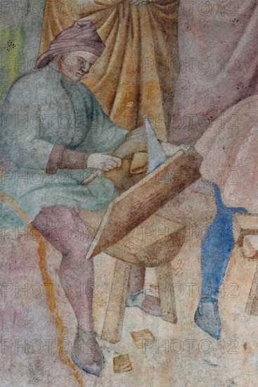 Pisa, Camposanto monumentale:
“La costruzione dell’arca”;  affreschi di Piero di Puccio, 1389/1391.
Particolare.

[ENG]
Pisa, Monumental Cemetery: 
“The building of the Ark”, frescoes by Piero di Puccio - 1389/1391. 
Detail.
Camposanto Monumentale, Pisa (PI), Toscana - Tuscany, Italia - Italy