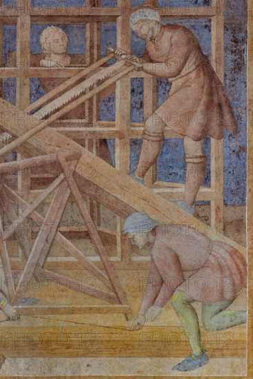 Pisa, Camposanto monumentale:
“La costruzione dell’arca”;  affreschi di Piero di Puccio, 1389/1391.
Particolare.

[ENG]
Pisa, Monumental Cemetery: 
“The building of the Ark”, frescoes by Piero di Puccio - 1389/1391. 
Detail.
Camposanto Monumentale, Pisa (PI), Toscana - Tuscany, Italia - Italy