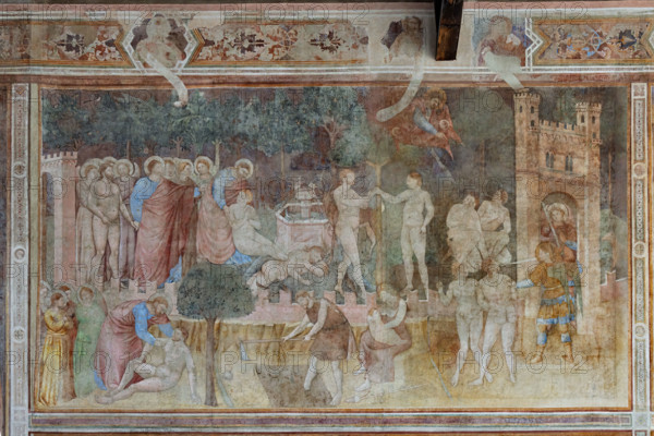 Pisa, Camposanto monumentale:
 “Storie di Adamo ed Eva”;  affreschi di Piero di Puccio, 1389/1391.


[ENG]
Pisa, Monumental Cemetery: 
above: “Stories of Adam and Eve”, frescoes by Piero di Puccio - 1389/1391.
Camposanto Monumentale, Pisa (PI), Toscana - Tuscany, Italia - Italy