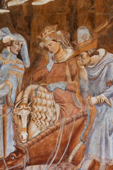 Pisa, Camposanto monumentale: ”Trionfo della Morte”, particolare degli affreschi di Buonamico Buffalmacco, 1336/1341. Dettaglio con uomini, donna e cavalli.

[ENG]
Pisa, Monumental Cemetery: "Triumph of Death," detail of the frescoes by Buonamico Buffalmacco, 1336/1341. Detail with two men, a woman and horses.
Camposanto Monumentale, Pisa (PI), Toscana - Tuscany, Italia - Italy