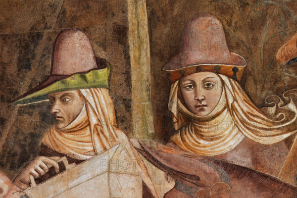 Pisa, Camposanto monumentale: ”Trionfo della Morte”, particolare degli affreschi di Buonamico Buffalmacco, 1336/1341. Dettaglio con uomo e donna.

[ENG]
Pisa, Monumental Cemetery: "Triumph of Death," detail of the frescoes by Buonamico Buffalmacco, 1336/1341. Detail with a man and a woman.
Camposanto Monumentale, Pisa (PI), Toscana - Tuscany, Italia - Italy