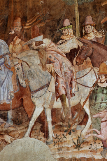 Pisa, Camposanto monumentale: ”Trionfo della Morte”, particolare degli affreschi di Buonamico Buffalmacco, 1336/1341. Dettaglio con nobili cavalieri. 

[ENG]
Pisa, Monumental Cemetery: "Triumph of Death," detail of the frescoes by Buonamico Buffalmacco, 1336/1341. Detail with noble knights.
Camposanto Monumentale, Pisa (PI), Toscana - Tuscany, Italia - Italy