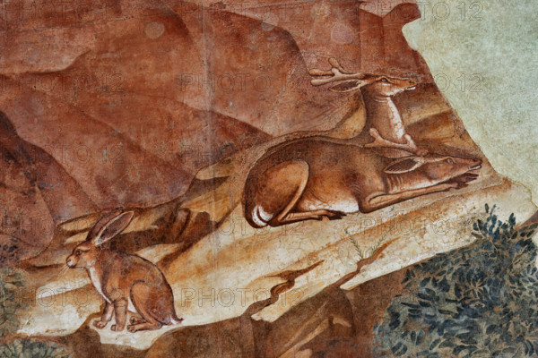 Pisa, Camposanto monumentale: ”Trionfo della Morte”, particolare della vita eremitica. Affreschi di Buonamico Buffalmacco - 1336/1341.
Camposanto Monumentale, Pisa (PI), Toscana - Tuscany, Italia - Italy