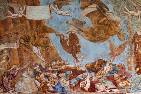 Pisa, Camposanto monumentale: ”Trionfo della Morte”, particolare degli affreschi di Buonamico Buffalmacco, 1336/1341. Dettaglio con  storpi che invocano la morte (raffigurata con la falce) e anime di morti appestati afferrate da diavoli.

[ENG]
Pisa, Monumental Cemetery: "Triumph of Death," detail of the frescoes by Buonamico Buffalmacco, 1336/1341. Detail with cripples calling for death (portrayed with the scythe) and souls of plague-stricken dead being seized by devils.
Camposanto Monumentale, Pisa (PI), Toscana - Tuscany, Italia - Italy