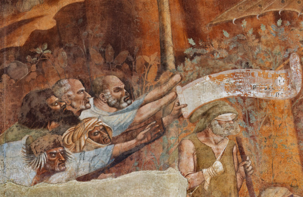 Pisa, Camposanto monumentale: ”Trionfo della Morte”, particolare degli affreschi di Buonamico Buffalmacco, 1336/1341. Dettaglio con  storpi che invocano la morte.

[ENG]
Pisa, Monumental Cemetery: "Triumph of Death," detail of the frescoes by Buonamico Buffalmacco, 1336/1341.Detail with crippled men calling for death.
Camposanto Monumentale, Pisa (PI), Toscana - Tuscany, Italia - Italy