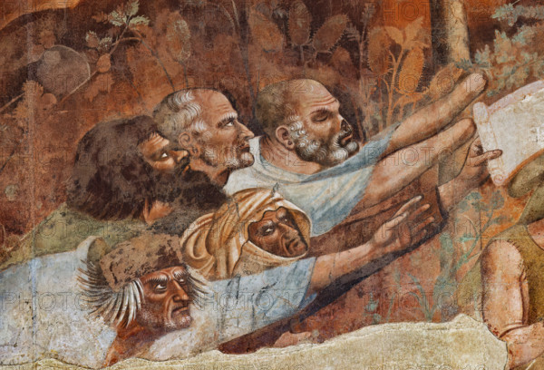 Pisa, Camposanto monumentale: ”Trionfo della Morte”, particolare degli affreschi di Buonamico Buffalmacco, 1336/1341. Dettaglio con  storpi che invocano la morte.

[ENG]
Pisa, Monumental Cemetery: "Triumph of Death," detail of the frescoes by Buonamico Buffalmacco, 1336/1341.Detail with crippled men calling for death.
Camposanto Monumentale, Pisa (PI), Toscana - Tuscany, Italia - Italy