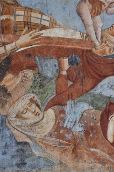 Pisa, Monumental Cemetery: "Triumph of Death," detail of the frescoes by Buonamico Buffalmacco, 1336/1341. Detail with the battle between angels and bat demons for the souls of the deceased.
Camposanto Monumentale, Pisa (PI), Toscana - Tuscany, Italia - Italy