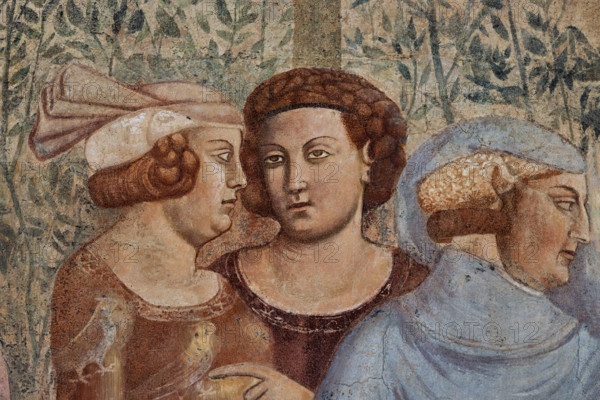 Pisa, Camposanto monumentale: ”Trionfo della Morte”, particolare degli affreschi di Buonamico Buffalmacco, 1336/1341. Particolare di scena cortese: “I dieci giovani nel verziere”.

[ENG]
Pisa, Monumental Cemetery: "Triumph of Death," detail of the frescoes by Buonamico Buffalmacco, 1336/1341. A detail of a courtly scene: "The Ten Youths in the Garden."
Camposanto Monumentale, Pisa (PI), Toscana - Tuscany, Italia - Italy