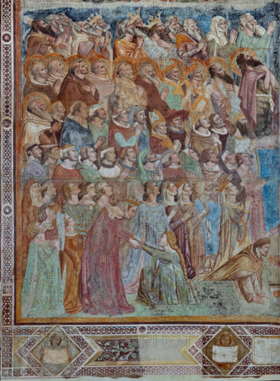 Pisa, Camposanto monumentale:
“Giudizio Universale”.  Affreschi di Buonamico Buffalmacco, 1336/1341.
Particolare con un gruppo di giusti ed eletti.

[ENG]
Pisa, Monumental Cemetery: "The Last Judgement”. Frescoes by Buonamico Buffalmacco, 1336/1341.
Detail with a group of the righteous and the elect.
Camposanto Monumentale, Pisa (PI), Toscana - Tuscany, Italia - Italy