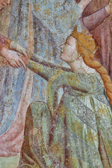 Pisa, Camposanto monumentale:
“Giudizio Universale”.  Affreschi di Buonamico Buffalmacco, 1336/1341.
Particolare con donna del un gruppo di giuste ed elette.

[ENG]
Pisa, Monumental Cemetery: "The Last Judgement”. Frescoes by Buonamico Buffalmacco, 1336/1341.
Detail with a woman of a group of the righteous and the elect women.
Camposanto Monumentale, Pisa (PI), Toscana - Tuscany, Italia - Italy