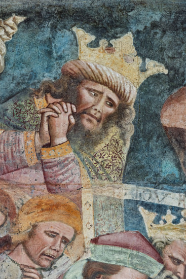 Pisa, Camposanto monumentale:
“Giudizio Universale”.  Affreschi di Buonamico Buffalmacco, 1336/1341.
Particolare di un personaggio regale del gruppo di peccatori.

[ENG]
Pisa, Monumental Cemetery: "The Last Judgement”. Frescoes by Buonamico Buffalmacco, 1336/1341.
Detail with a royal character of the group of sinners.
Camposanto Monumentale, Pisa (PI), Toscana - Tuscany, Italia - Italy