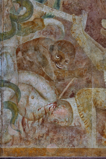 Pisa, Monumental Cemetery: “Hell”. Frescoes by Buonamico Buffalmacco, 1336/1341.
Detail with the treacherous and the arrogant.
Camposanto Monumentale, Pisa (PI), Toscana - Tuscany, Italia - Italy