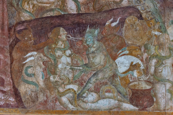 Pisa, Camposanto monumentale:
“Inferno”.  Affreschi di Buonamico Buffalmacco, 1336/1341.
Particolare con il girone degli avari.

[ENG]
Pisa, Monumental Cemetery: “Hell”. Frescoes by Buonamico Buffalmacco, 1336/1341.
Detail with the circle of misers.
Camposanto Monumentale, Pisa (PI), Toscana - Tuscany, Italia - Italy