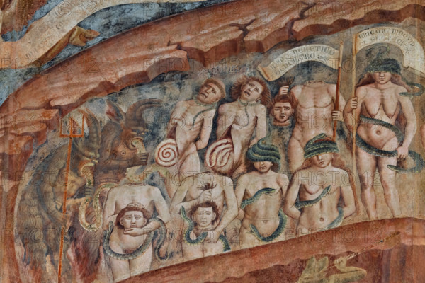 Pisa, Camposanto monumentale:
“Inferno”.  Affreschi di Buonamico Buffalmacco, 1336/1341.
Particolare con il girone degli indovini e degli idolatri.

[ENG]
Pisa, Monumental Cemetery: “Hell”. Frescoes by Buonamico Buffalmacco, 1336/1341.
Detail showing the circle of soothsayers and idolaters.
Camposanto Monumentale, Pisa (PI), Toscana - Tuscany, Italia - Italy