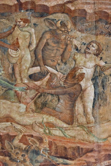 Pisa, Monumental Cemetery: “Hell”. Frescoes by Buonamico Buffalmacco, 1336/1341.
Detail with the circle of schismatics and excommunicated.
Camposanto Monumentale, Pisa (PI), Toscana - Tuscany, Italia - Italy