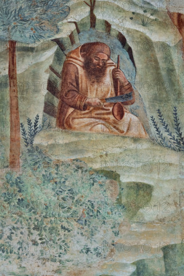 Pisa, Monumental Cemetery: “Thebaid”, Stories of the Hermits and the Holy Fathers inspired by the Vitae Patrum by the Dominican Domenico Canon Cavalca. Detail.
Frescoes by Buonamico Buffalmacco, 1336/1341.
Camposanto Monumentale, Pisa (PI), Toscana - Tuscany, Italia - Italy