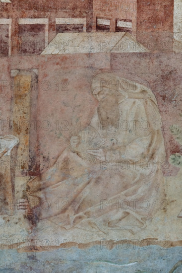 Pisa, Camposanto Monumentale: “Tebaide”,
storie degli Eremiti e dei Santi Padri ispirate alla “Vitae Patrum” del canonico domenicano Cavalca. 
Particolare con monaco che intreccia la paglia.
Affreschi di Buonamico Buffalmacco, 1336/1341.


[ENG]
Pisa, Monumental Cemetery: “Thebaid”, Stories of the Hermits and the Holy Fathers inspired by the Vitae Patrum by the Dominican Domenico Canon Cavalca. 
Detail with a monk weaving the straw.
Frescoes by Buonamico Buffalmacco, 1336/1341.
Camposanto Monumentale, Pisa (PI), Toscana - Tuscany, Italia - Italy