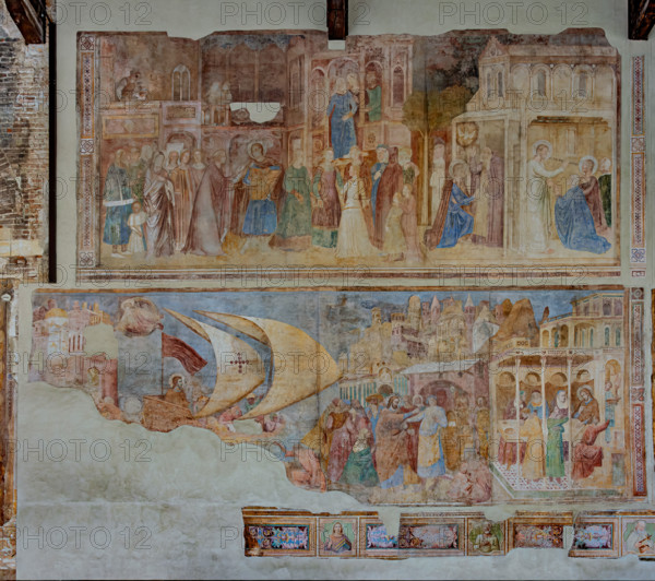 Pisa, Camposanto monumentale:
in alto “Conversione di San Ranieri”, affresco di Andrea di Bonaiuto, 1376/1378 e in basso “Ritorno a Pisa di San Ranieri”, affresco di Antonio Veneziano, 1384/1386.

[ENG]
Pisa, Monumental Cemetery: 
above “Conversion of Saint Ranieri”, fresco by Andrea di Bonaiuto, 1376/1378 and below “Return to Pisa of Saint Ranieri”, fresco by Antonio Veneziano, 1384/1386.
Camposanto Monumentale, Pisa (PI), Toscana - Tuscany, Italia - Italy