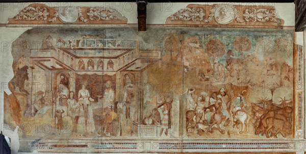 Pisa, Camposanto monumentale:
“Storie di Giobbe”.
A sinistra: “Giobbe ricco elemosiniere”; a destra: “Gli armenti di Giobbe”, affreschi di Taddeo Gaddi , 1341/1342 e Francesco di Neri da Volterra,  1370/1371.

[ENG]
Pisa, Monumental Cemetery: 
"Stories of Job."
Left: "Job the Rich Almoner"; right: "Job's Herds," frescoes by Taddeo Gaddi, 1341/1342, and Francesco di Neri da Volterra, 1370/1371.
Camposanto Monumentale, Pisa (PI), Toscana - Tuscany, Italia - Italy
