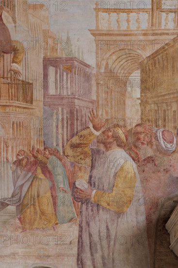 Pisa, Camposanto monumentale:
 “Monito di Elia e morte di re Ozia”;
affreschi di Zaccaria Rondinosi, 1664.

[ENG]
Pisa, Monumental Cemetery: 
"Elijah's Warning and the Death of King Uzziah”, frescoes by Zaccaria Rondinosi, 1664.
Camposanto Monumentale, Pisa (PI), Toscana - Tuscany, Italia - Italy