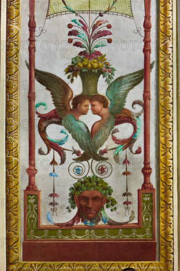 Palermo, Palazzo Reale o Palazzo dei Normanni, Appartamento Reale, Sala d'Ercole (Parlamento
dell'Assemblea Regionale Siciliana): fregi decorativi in stile pompeiano (pittura murale a secco, di Salvatore Gregoretti, 1901).

[ENG]
Palermo, The Royal Palace or Palazzo dei Normanni (Palace of the Normans), the Royal Apartment, The Hercules Hall (Parliament of the Sicily Regional Assembly): decorative friezes in Pompeian style (dry wall painting by Salvatore Gregoretti, 1901).
Palazzo Reale (Palazzo dei Norma, Palermo (PA), Sicilia - Sicily, Italia - Italy