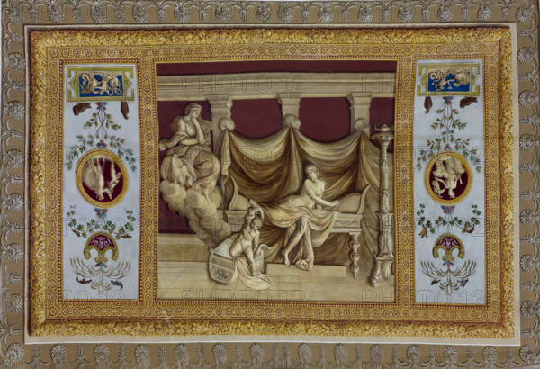 Palermo, Palazzo Reale o Palazzo dei Normanni, Appartamento Reale, Sala d'Ercole (Parlamento
dell'Assemblea Regionale Siciliana), fregio decorativo (pittura murale a secco): "Nascita di Ercole", di Giuseppe Velasco, 1812.

[ENG]
Palermo, The Royal Palace or Palazzo dei Normanni (Palace of the Normans), the Royal Apartment, The Hercules Hall (Parliament of the Sicily Regional Assembly), decorative frieze (dry wall painting): "Birth of Hercules", by Giuseppe Velasco, 1812.
Palazzo Reale (Palazzo dei Norma, Palermo (PA), Sicilia - Sicily, Italia - Italy