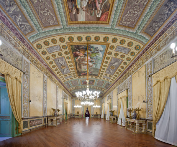 Palermo, Palazzo Reale o Palazzo dei Normanni, Appartamento Reale, Sala Gialla: veduta.

[ENG]
Palermo, The Royal Palace or Palazzo dei Normanni (Palace of the Normans), The Royal Apartment, The Yellow Room: view.
Palazzo Reale (Palazzo dei Norma, Palermo (PA), Sicilia - Sicily, Italia - Italy