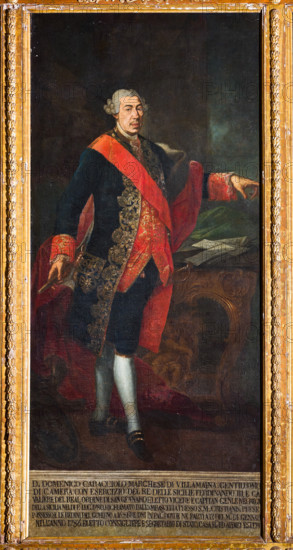 Palermo, Palazzo Reale o Palazzo dei Normanni, Appartamento Reale, Sala dei Viceré: "Domenico Caracciolo", Vicere´ dal 1781 al 1786, noto per avere abolito il tribunale dell'Inquisizione: dipinto a olio  di Gaetano Mangano (fine XVIII sec. - inizio XIX).

[ENG]
Palermo, The Royal Palace or Palazzo dei Normanni (Palace of the Normans), The Royal Apartment, The Viceroy Room: "Domenico Caracciolo", Viceroy from 1781 to 1786, known for having abolished the Inquisition court. Oil painting by Gaetano Mangano (late 18th century - early 19th century).
Palazzo Reale (Palazzo dei Norma, Palermo (PA), Sicilia - Sicily, Italia - Italy