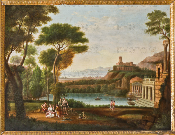 Palermo, Palazzo Reale o Palazzo dei Normanni, Appartamento Reale, Stanza del Segretario generale, Quadreria del Palazzo: "Paesaggio", dipinto di Andrea Sottile,  secolo XIX.

[ENG]
Palermo, The Royal Palace or Palazzo dei Normanni (Palace of the Normans), The Royal Apartment, Room of the General Secretary, Collection of paintings: "Landscape", painting by Andrea Sottile, XIX century.
Palazzo Reale (Palazzo dei Norma, Palermo (PA), Sicilia - Sicily, Italia - Italy