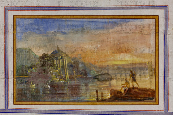 Palermo, Palazzo Reale o Palazzo dei Normanni, Appartamento Reale, Sala Rossa, la volta: particolare decorativo con paesaggio.

[ENG]
Palermo, The Royal Palace or Palazzo dei Normanni (Palace of the Normans), The Royal Apartment, The Red Room: detail of the decoration depicting  a landscape.
Palazzo Reale (Palazzo dei Norma, Palermo (PA), Sicilia - Sicily, Italia - Italy