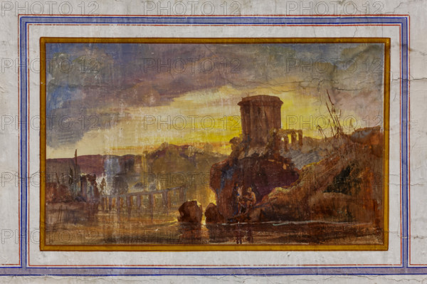 Palermo, Palazzo Reale o Palazzo dei Normanni, Appartamento Reale, Sala Rossa, la volta: particolare decorativo con paesaggio.

[ENG]
Palermo, The Royal Palace or Palazzo dei Normanni (Palace of the Normans), The Royal Apartment, The Red Room: detail of the decoration depicting  a landscape.
Palazzo Reale (Palazzo dei Norma, Palermo (PA), Sicilia - Sicily, Italia - Italy