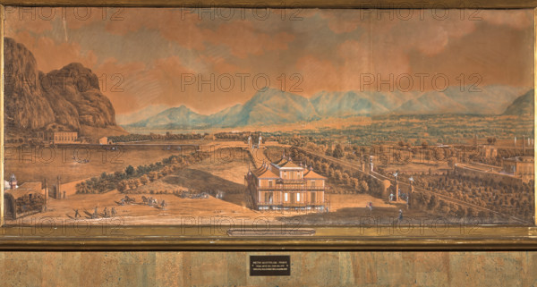 Palermo, Palazzo Reale o Palazzo dei Normanni, Appartamento Reale, Stanza del Monetiere (accanto al Gabinetto Cinese):   "Veduta della Villa Favorita e della Palazzina Cinese", di Pietro Martorana Junior (prima meta` XVIII sec.-1797).

[ENG]
Palermo, The Royal Palace or Palazzo dei Normanni (Palace of the Normans), The Royal Apartment, The Monetiere Room (next to the Chinese Room): "View of the Villa Favorita and of the Chinese Palace", by Pietro Martorana Junior (first half 18th century -1797).
Palazzo Reale (Palazzo dei Norma, Palermo (PA), Sicilia - Sicily, Italia - Italy