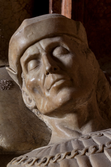 Modena, Duomo, interno, navata destra: monumento funerario dedicato a Francesco Molza; di Bartolomeo Spani, 1516. Marmo di Carrara, marmo proconnesio, pietra d'Istria e rosso ammonitico.

[ENG]
Modena, Cathedral, interior, right aisle: funerary monument dedicated to Francesco Molza; Bartolomeo Spani, 1516. Carrara marble, Proconnesian marble, Istrian stone and red ammonitic stone.
