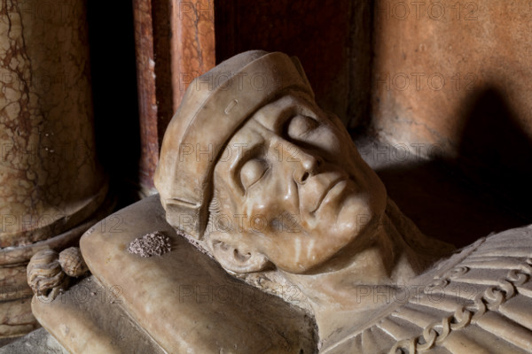 Modena, Duomo, interno, navata destra: monumento funerario dedicato a Francesco Molza; di Bartolomeo Spani, 1516. Marmo di Carrara, marmo proconnesio, pietra d'Istria e rosso ammonitico.

[ENG]
Modena, Cathedral, interior, right aisle: funerary monument dedicated to Francesco Molza; Bartolomeo Spani, 1516. Carrara marble, Proconnesian marble, Istrian stone and red ammonitic stone.