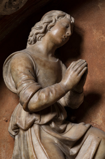 Modena, Duomo, interno, navata destra: monumento funerario dedicato a Francesco Molza; di Bartolomeo Spani, 1516. Marmo di Carrara, marmo proconnesio, pietra d'Istria e rosso ammonitico.

[ENG]
Modena, Cathedral, interior, right aisle: funerary monument dedicated to Francesco Molza; Bartolomeo Spani, 1516. Carrara marble, Proconnesian marble, Istrian stone and red ammonitic stone.