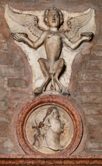 Modena, Duomo, interno, navata destra: monumento funerario dedicato a Francesco Molza; di Bartolomeo Spani, 1516. Marmo di Carrara, marmo proconnesio, pietra d'Istria e rosso ammonitico.

[ENG]
Modena, Cathedral, interior, right aisle: funerary monument dedicated to Francesco Molza; Bartolomeo Spani, 1516. Carrara marble, Proconnesian marble, Istrian stone and red ammonitic stone.