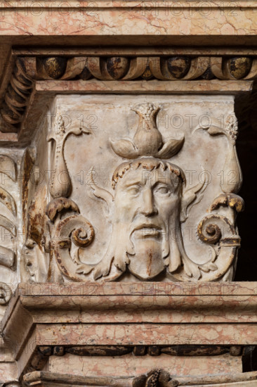Modena, Duomo, interno, navata destra: monumento funerario dedicato a Francesco Molza; di Bartolomeo Spani, 1516. Marmo di Carrara, marmo proconnesio, pietra d'Istria e rosso ammonitico.

[ENG]
Modena, Cathedral, interior, right aisle: funerary monument dedicated to Francesco Molza; Bartolomeo Spani, 1516. Carrara marble, Proconnesian marble, Istrian stone and red ammonitic stone.