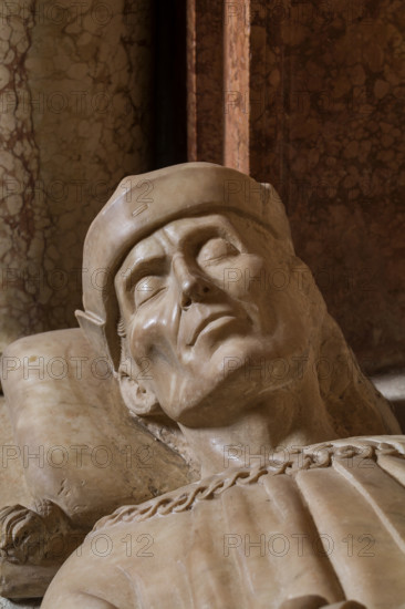 Modena, Duomo, interno, navata destra: monumento funerario dedicato a Francesco Molza; di Bartolomeo Spani, 1516. Marmo di Carrara, marmo proconnesio, pietra d'Istria e rosso ammonitico.

[ENG]
Modena, Cathedral, interior, right aisle: funerary monument dedicated to Francesco Molza; Bartolomeo Spani, 1516. Carrara marble, Proconnesian marble, Istrian stone and red ammonitic stone.
Duomo, Modena (MO), Emilia Romagna, Italia - Italy
