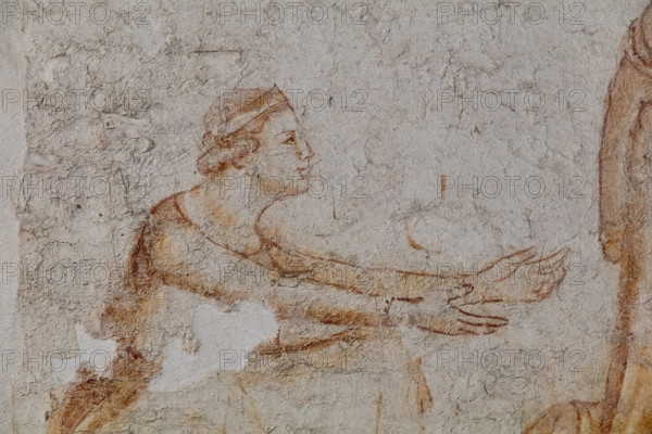 Pisa, Museo delle sinopie: “Tebaide”,
storie degli Eremiti e dei Santi Padri ispirate alla “Vitae Patrum” del canonico domenicano Cavalca. Sinopia preparatoria agli affreschi del Camposanto di Buonamico Buffalmacco, 1336/1341.
Particolare con donna.

[ENG]
Pisa, Sinopia Museum: “Thebaid”, Stories of the Hermits and the Holy Fathers inspired by the Vitae Patrum by the Dominican Domenico Canon Cavalca. Sinopia preparatory to the frescoes by Buonamico Buffalmacco, 1336/1341. 
Detail with a woman.
Museo delle sinopie, Pisa (PI), Toscana - Tuscany, Italia - Italy