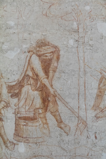 Pisa, Museo delle sinopie: “Tebaide”,
storie degli Eremiti e dei Santi Padri ispirate alla “Vitae Patrum” del canonico domenicano Cavalca. Sinopia preparatoria agli affreschi del Camposanto di Buonamico Buffalmacco, 1336/1341.
Particolare di uomo al lavoro.

[ENG]
Pisa, Sinopia Museum: “Thebaid”, Stories of the Hermits and the Holy Fathers inspired by the Vitae Patrum by the Dominican Domenico Canon Cavalca. Sinopia preparatory to the frescoes by Buonamico Buffalmacco, 1336/1341. 
Detail of a man at work.
Museo delle sinopie, Pisa (PI), Toscana - Tuscany, Italia - Italy