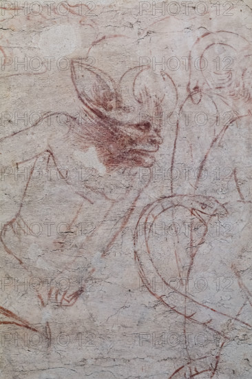 Pisa, Museo delle sinopie:
“Inferno”.  Sinopia preparatoria degli affreschi di Buonamico Buffalmacco, 1336/1341 nel Camposanto di Pisa.
Particolare con il girone di scismatici e scomunicati. 

[ENG]
Pisa, Monumental Cemetery: “Hell”. Preparatory sinopia to the frescoes by Buonamico Buffalmacco in the Monumental Cemetery, 1336/1341.
Detail with the circle of schismatics and excommunicated.
Museo delle sinopie, Pisa (PI), Toscana - Tuscany, Italia - Italy