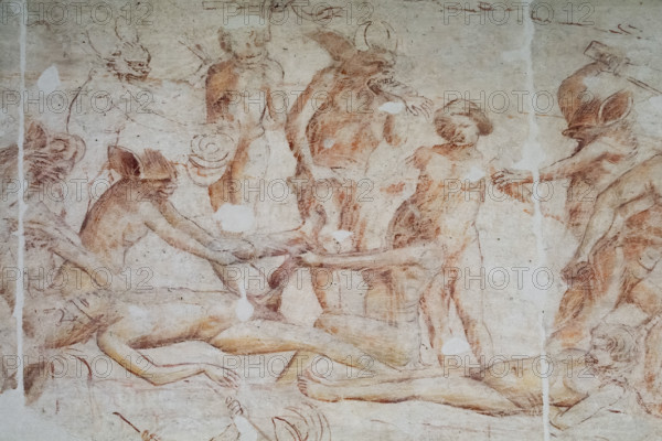 Pisa, Museo delle sinopie:
“Inferno”.  Sinopia preparatoria degli affreschi di Buonamico Buffalmacco, 1336/1341 nel Camposanto di Pisa.
Particolare con il girone di scismatici e scomunicati. 

[ENG]
Pisa, Monumental Cemetery: “Hell”. Preparatory sinopia to the frescoes by Buonamico Buffalmacco in the Monumental Cemetery, 1336/1341.
Detail with the circle of schismatics and excommunicated.
Museo delle sinopie, Pisa (PI), Toscana - Tuscany, Italia - Italy
