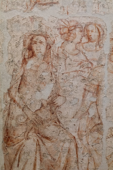 Pisa, Museo delle sinopie: ”Trionfo della Morte”, sinopia preparatoria agli affreschi di Buonamico Buffalmacco per il Camposanto, 1336/1341. Dettaglio con  nobildonne.

[ENG]
Pisa, Sinopia Museum: "Triumph of Death," preparatory sinopia of the frescoes by Buonamico Buffalmacco for the Monumental Cemetery, 1336/1341. Detail with  noble women.
Camposanto Monumentale, Pisa (PI), Toscana - Tuscany, Italia - Italy