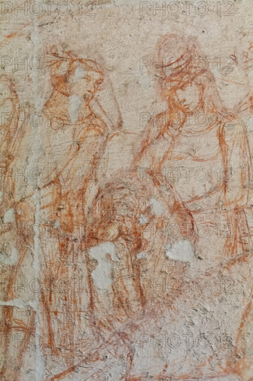 Pisa, Museo delle sinopie: ”Trionfo della Morte”, sinopia preparatoria agli affreschi di Buonamico Buffalmacco per il Camposanto, 1336/1341. Dettaglio con  nobili cavalieri a cavallo.

[ENG]
Pisa, Sinopia Museum: "Triumph of Death," preparatory sinopia of the frescoes by Buonamico Buffalmacco for the Monumental Cemetery, 1336/1341. Detail with  noble gentlemen riding a horse.
Camposanto Monumentale, Pisa (PI), Toscana - Tuscany, Italia - Italy