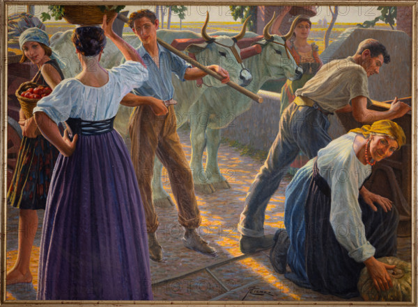 Collezione Assicoop Unipol, inv. n°  880: 
Giovanni Battista Crema (1883-1964); “Vita nella campagna”; olio su compensato, cm. 128x175.

[ENG]
Giovanni Battista Crema (1883-1964); “Life in the Countryside”; oil painting on plywood, cm. 128x175.
Collezione Assicoop - Unipol, Modena (MO), Emilia Romagna, Italia - Italy