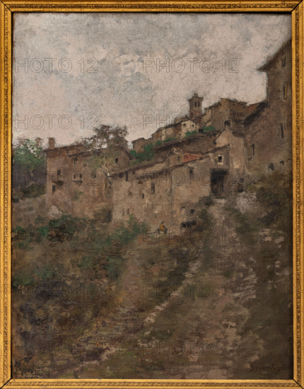 Collezione Assicoop Unipol, inv. n°  883: 
Giuseppe Mentessi (1857-1931); “Veduta paesana”; olio su tela, (45,5x34 cm).

[ENG]
Giuseppe Mentessi (1857-1931); “View of a Village”; oil painting on canvas, (45,5x34 cm).
Collezione Assicoop - Unipol, Modena (MO), Emilia Romagna, Italia - Italy