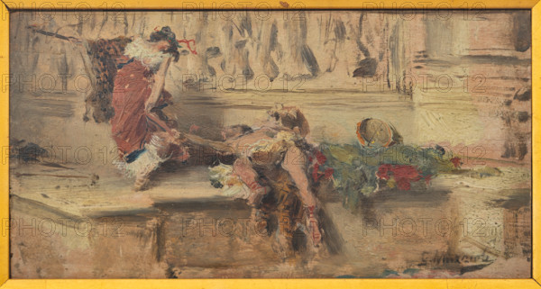 Collezione Assicoop Unipol, inv. n° 899: 
Giovanni Muzzioli (1854-1894); “Studio per le Baccanti”; olio su tavoletta, cm. 9x17.

[ENG]
Giovanni Muzzioli (1854-1894); “Studio for the Bacchantes”; oil painting pen a small panel, cm. 9x17.
Collezione Assicoop - Unipol, Modena (MO), Emilia Romagna, Italia - Italy